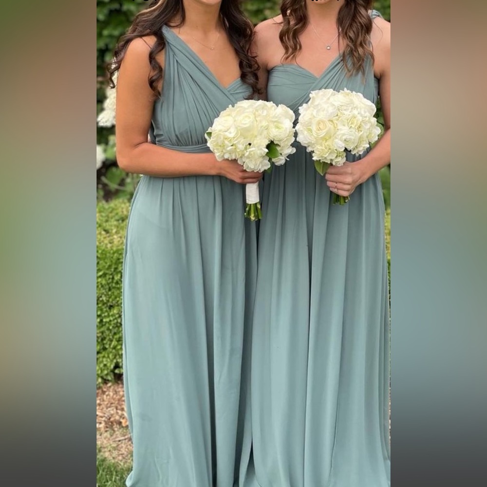 Birdy Grey Blue Size Small Bridesmaids Dress. Strap can be tied anyway.